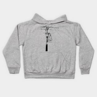 Telephone Pole (Dark on light) Kids Hoodie